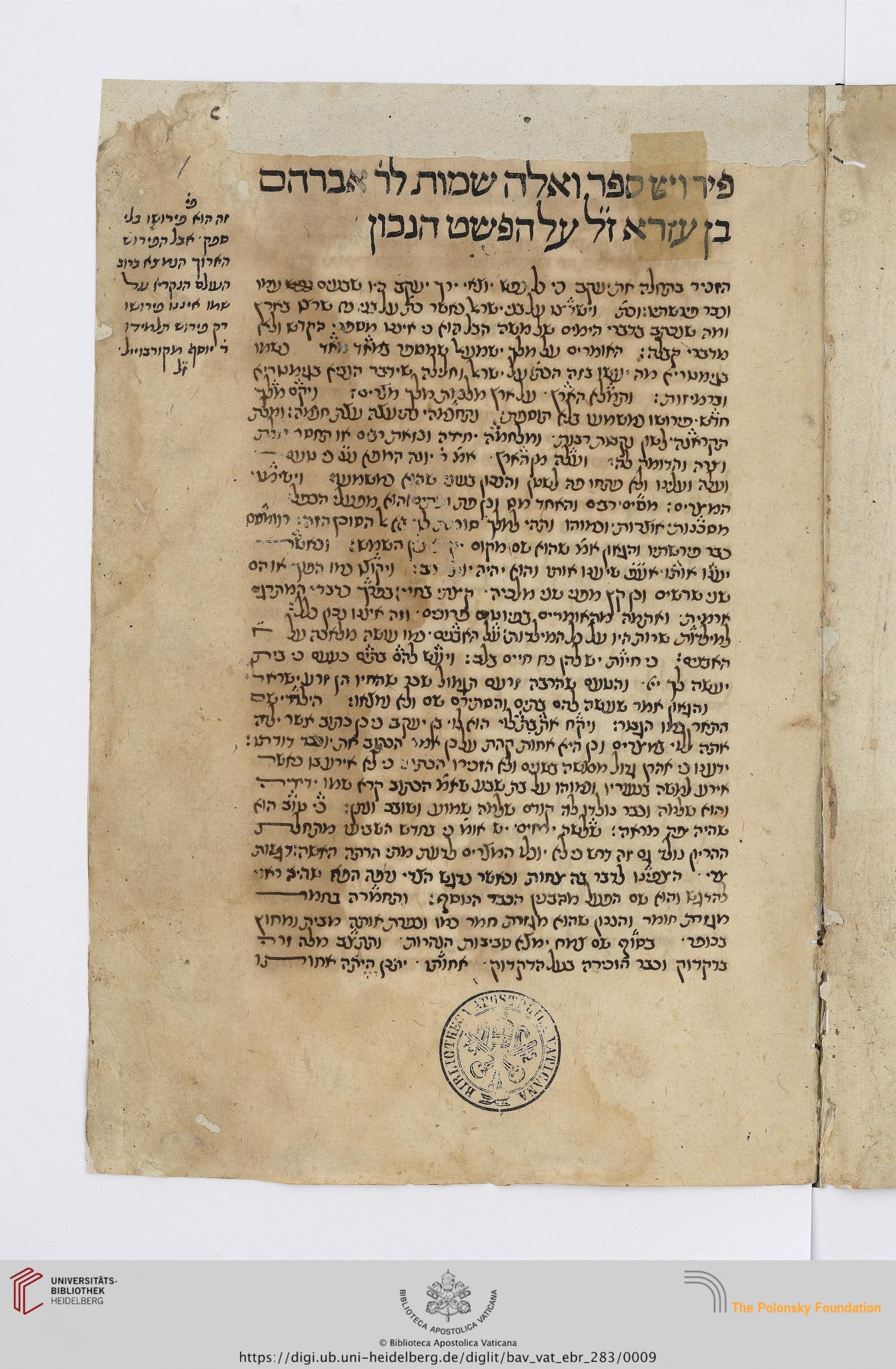 Image of item, e.g. a manuscript page